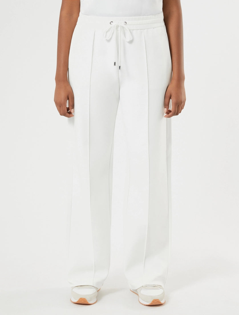 marina rinaldi double-faced cotton-blend jersey trousers for woman