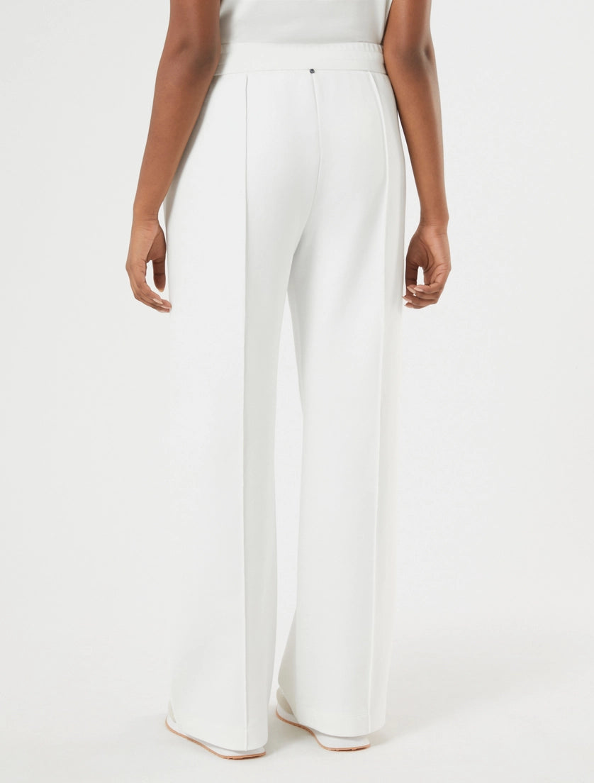 marina rinaldi double-faced cotton-blend jersey trousers for woman