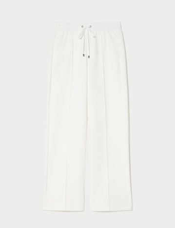 marina rinaldi double-faced cotton-blend jersey trousers for woman