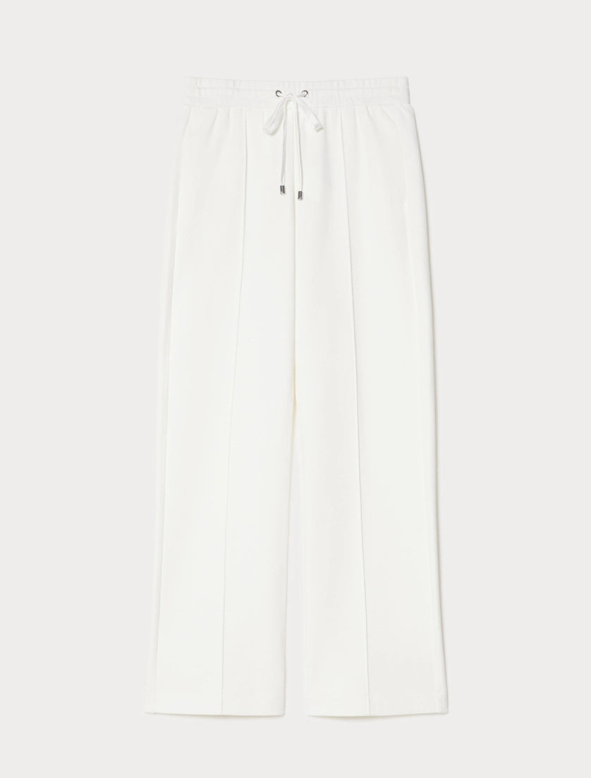 marina rinaldi double-faced cotton-blend jersey trousers for woman