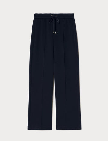 marina rinaldi double-faced cotton-blend jersey trousers for woman
