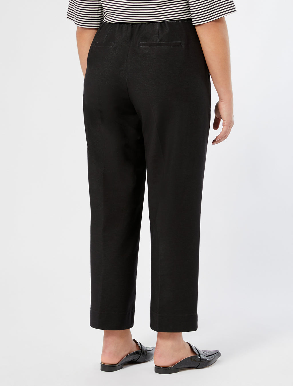 Denim-effect jersey trousers