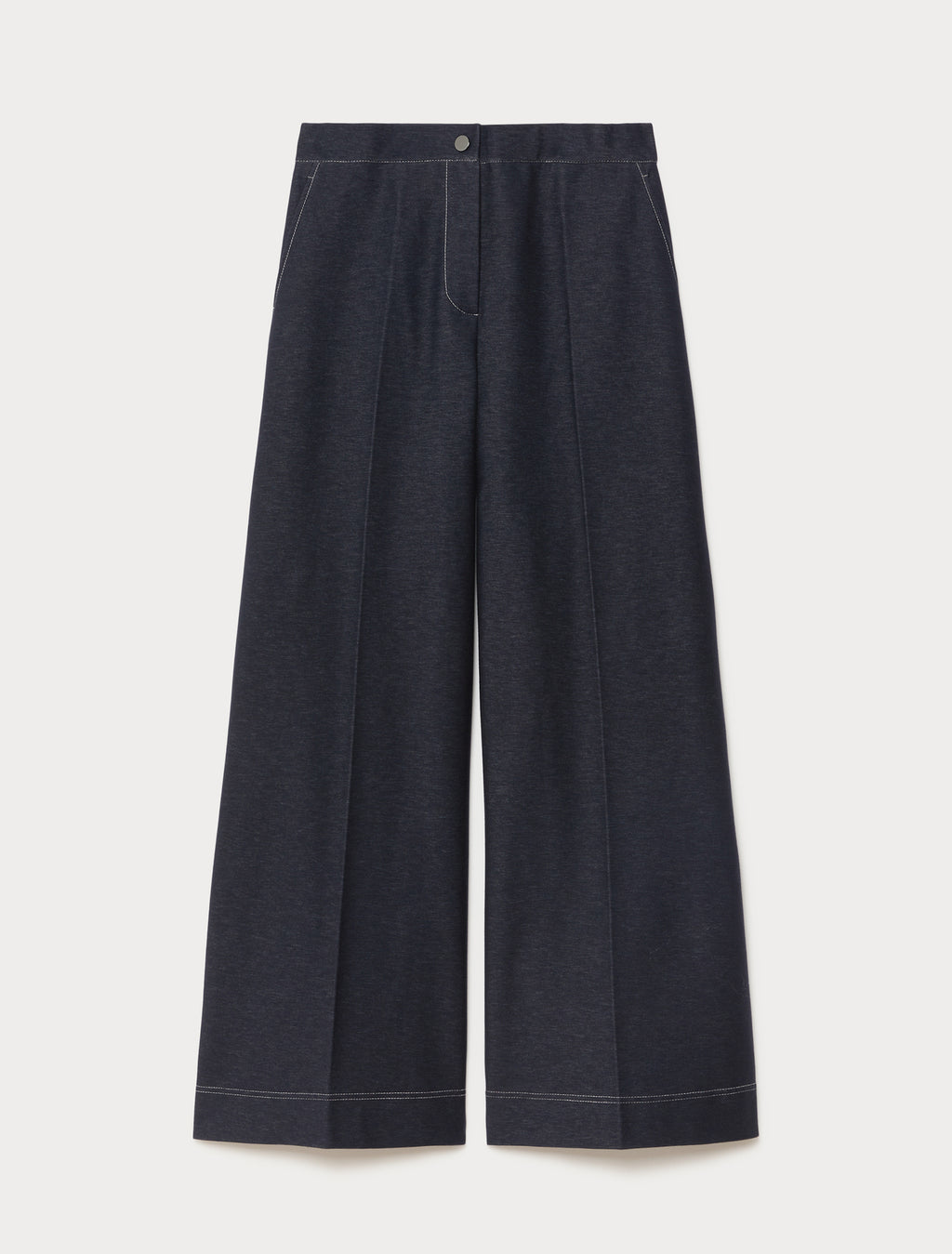 Marina Rinaldi denim-effect jersey trousers for woman