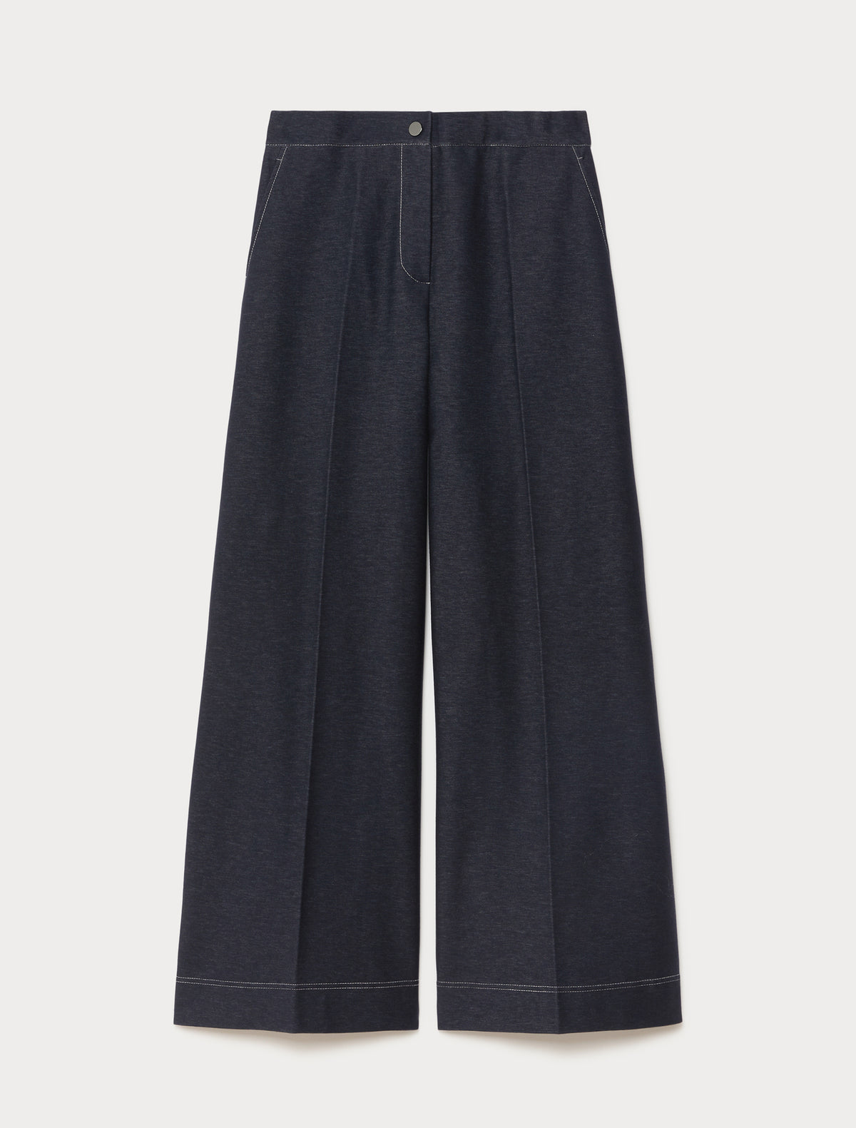 Marina Rinaldi denim-effect jersey trousers for woman