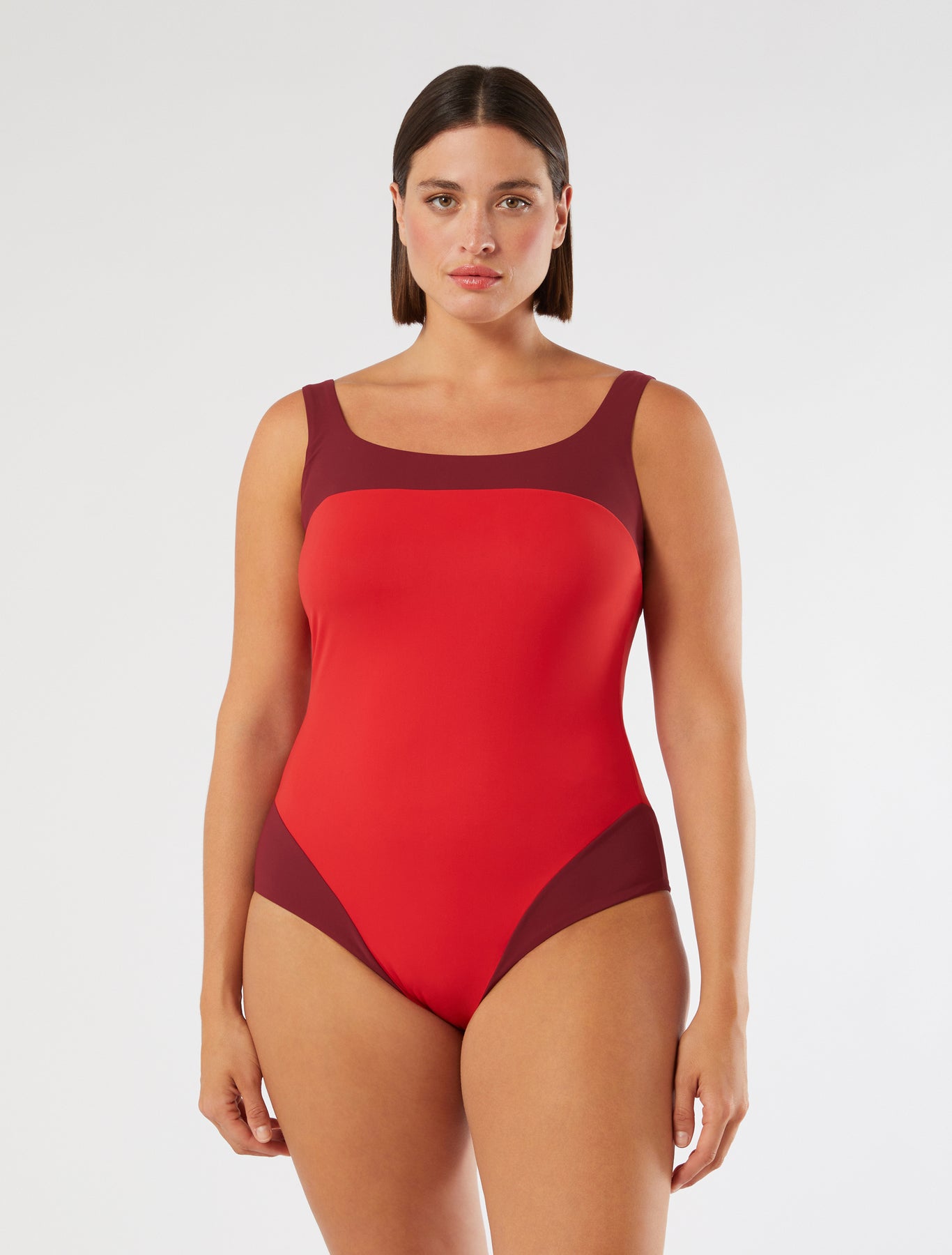 marina rinaldi one-piece swimsuit with cuts for woman