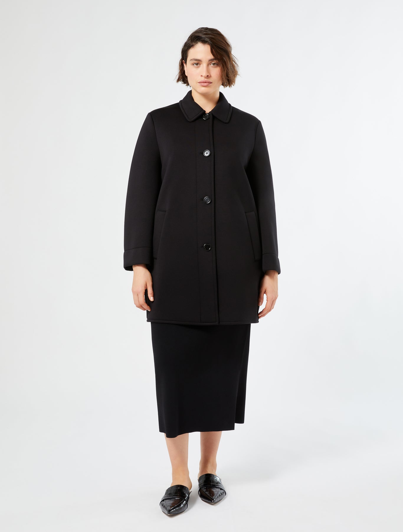 Scuba jersey duster coat