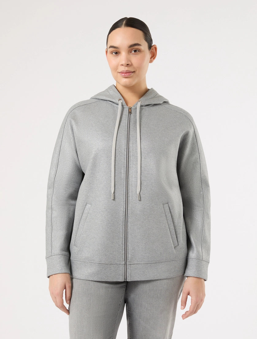 marina rinaldi laminated jersey sweatshirt for woman
