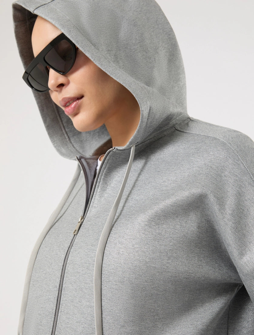 marina rinaldi laminated jersey sweatshirt for woman