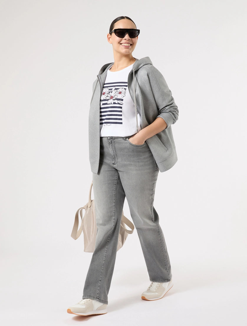 marina rinaldi laminated jersey sweatshirt for woman