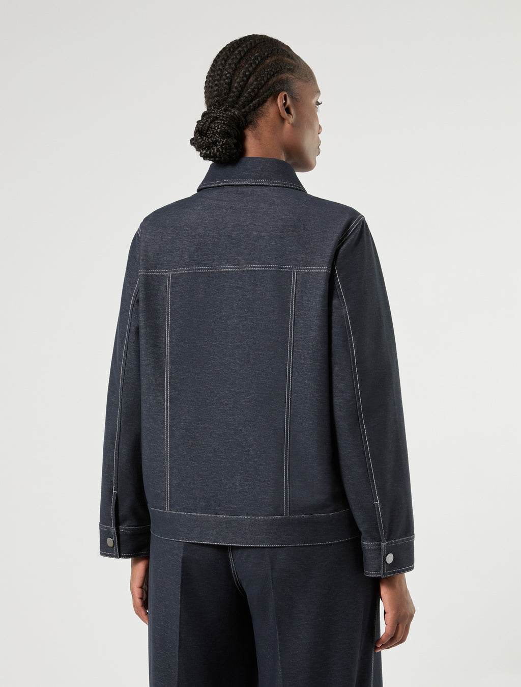 Marina Rinaldi jacket in jersey-effect denim for woman