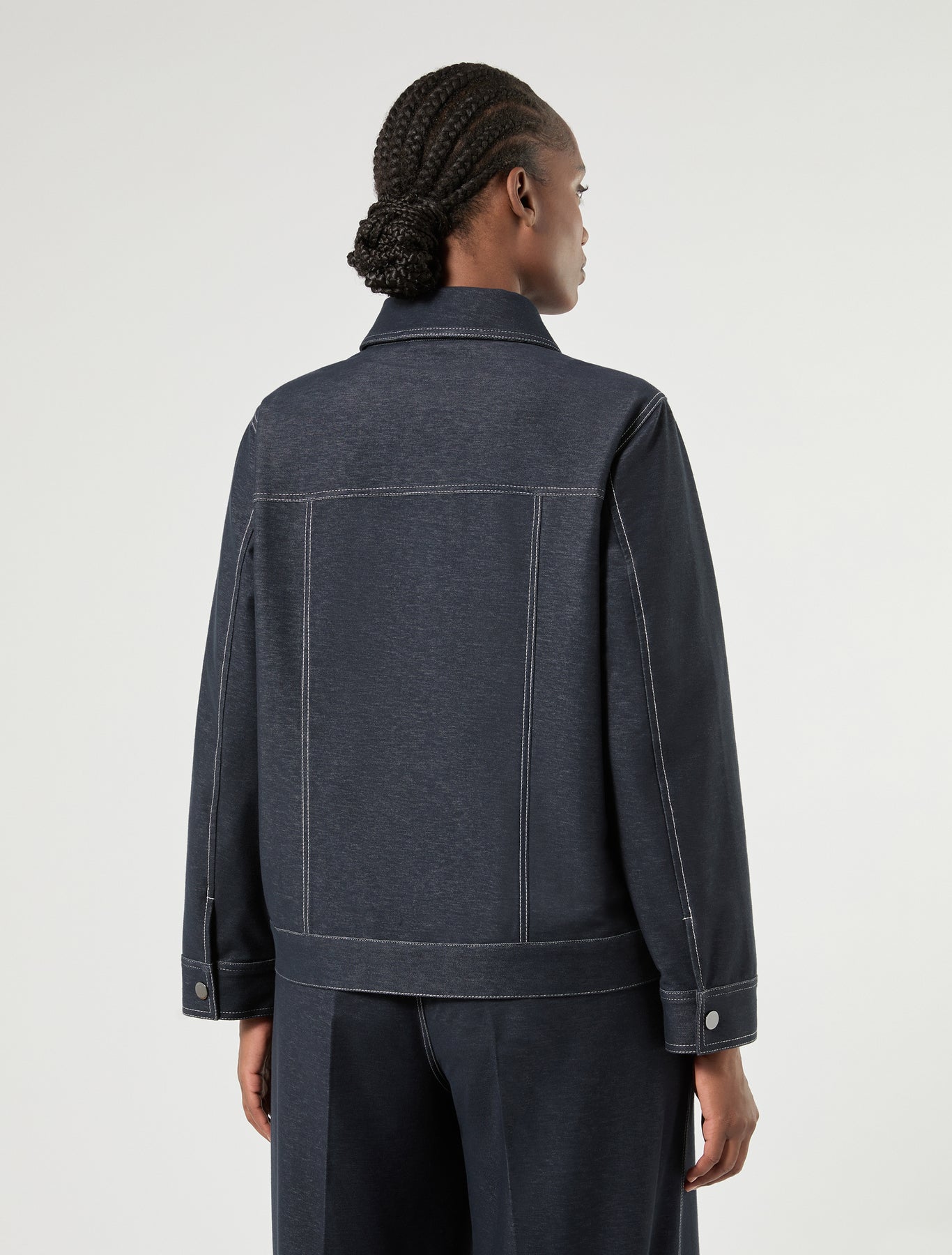 Marina Rinaldi jacket in jersey-effect denim for woman