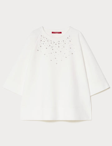 marina rinaldi embroidered jersey sweatshirt for woman