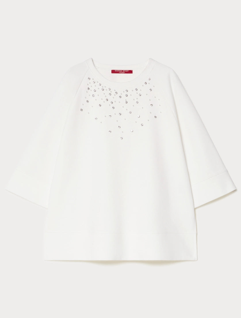 marina rinaldi embroidered jersey sweatshirt for woman