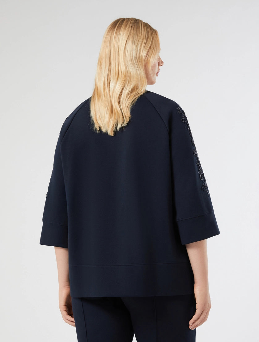 marina rinaldi embroidered jersey sweatshirt for woman