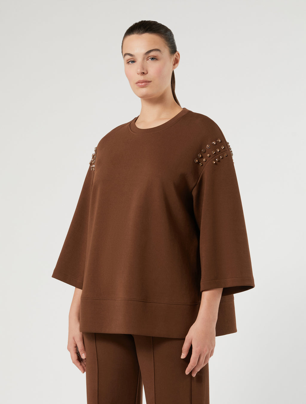 Marina Rinaldi embroidered jersey sweatshirt for woman