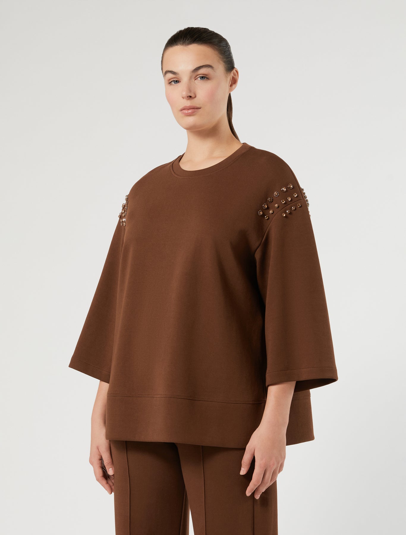 Marina Rinaldi embroidered jersey sweatshirt for woman