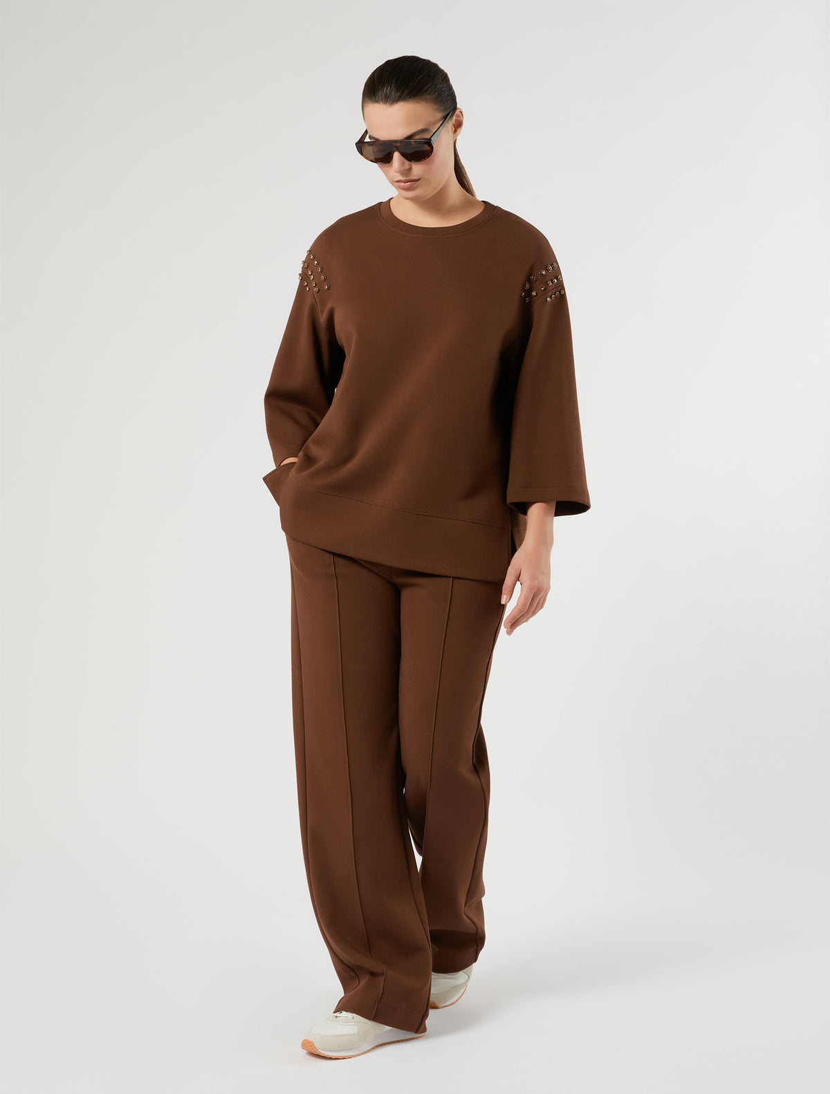 Marina Rinaldi embroidered jersey sweatshirt for woman