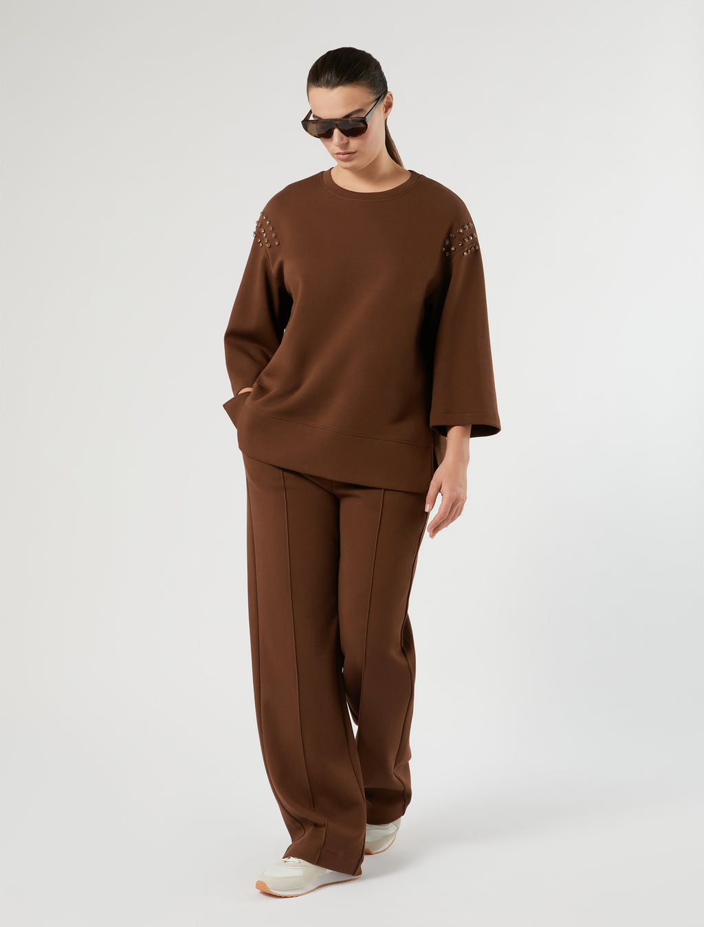 Marina Rinaldi embroidered jersey sweatshirt for woman