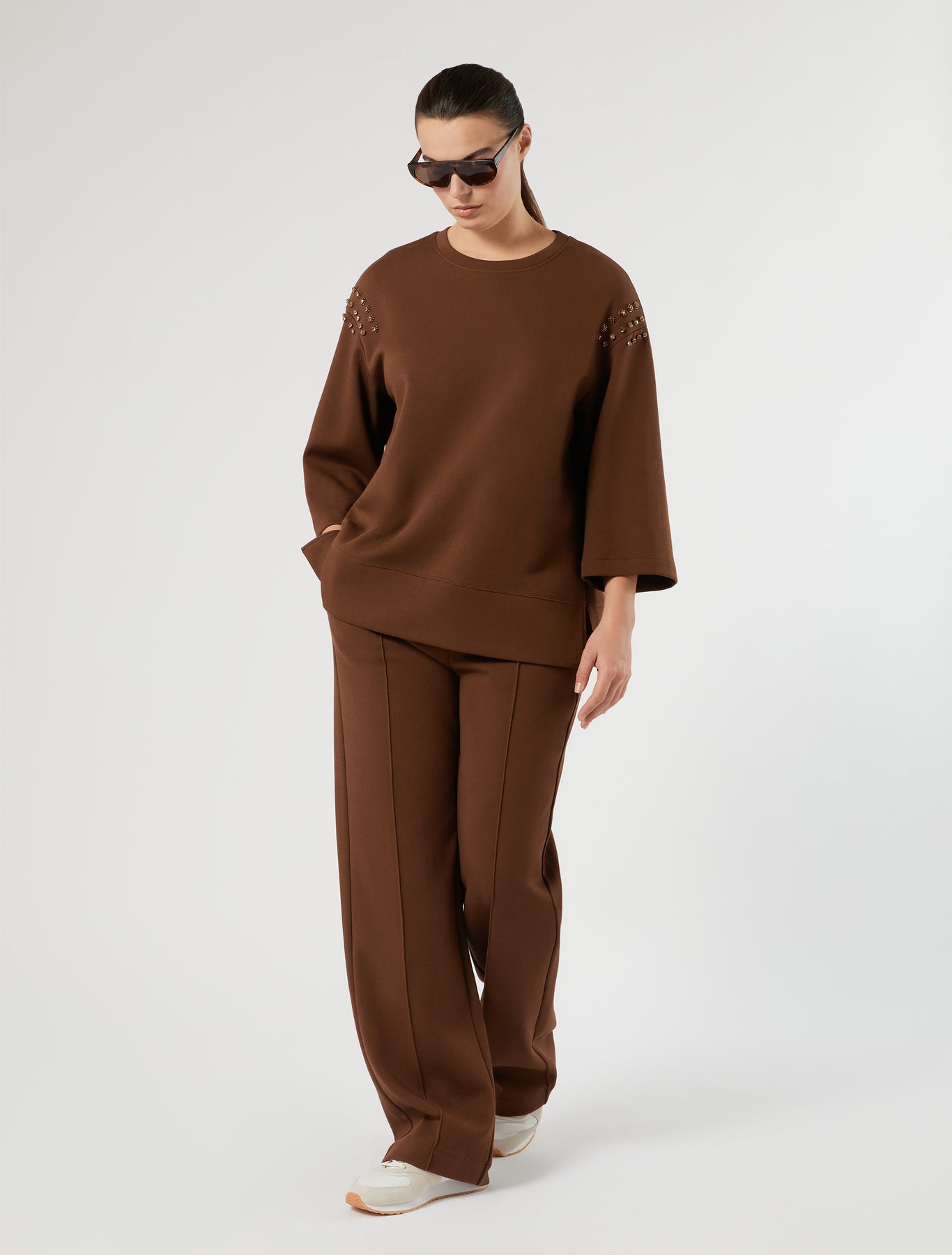 Marina Rinaldi embroidered jersey sweatshirt for woman