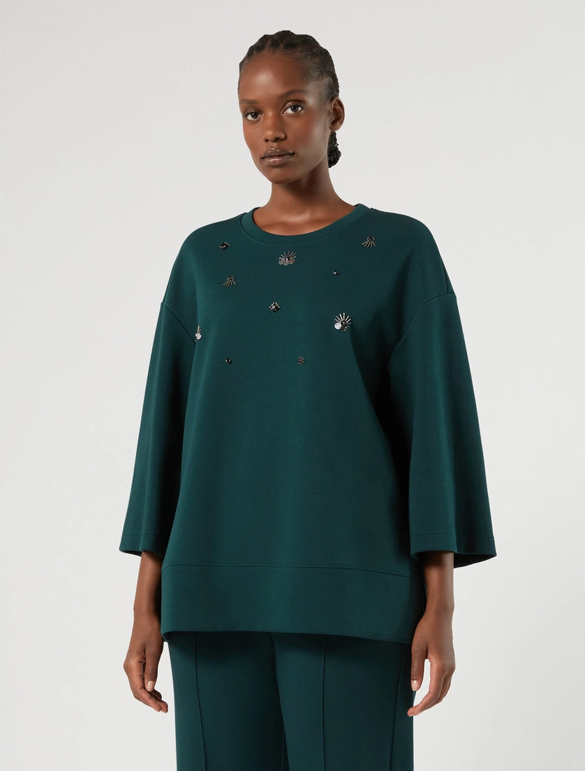 marina rinaldi Embroidered jersey sweatshirt