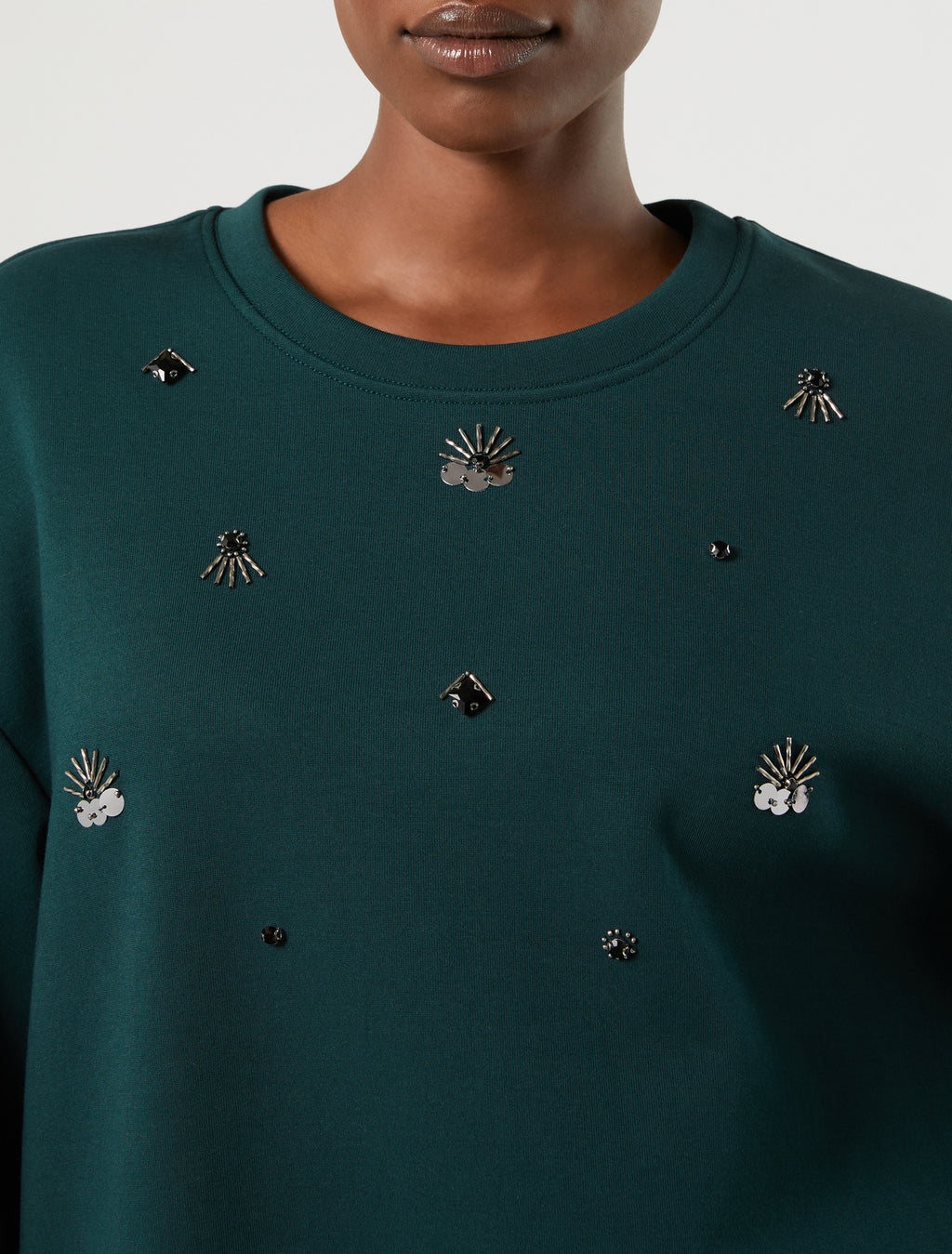 Marina Rinaldi embroidered jersey sweatshirt for woman