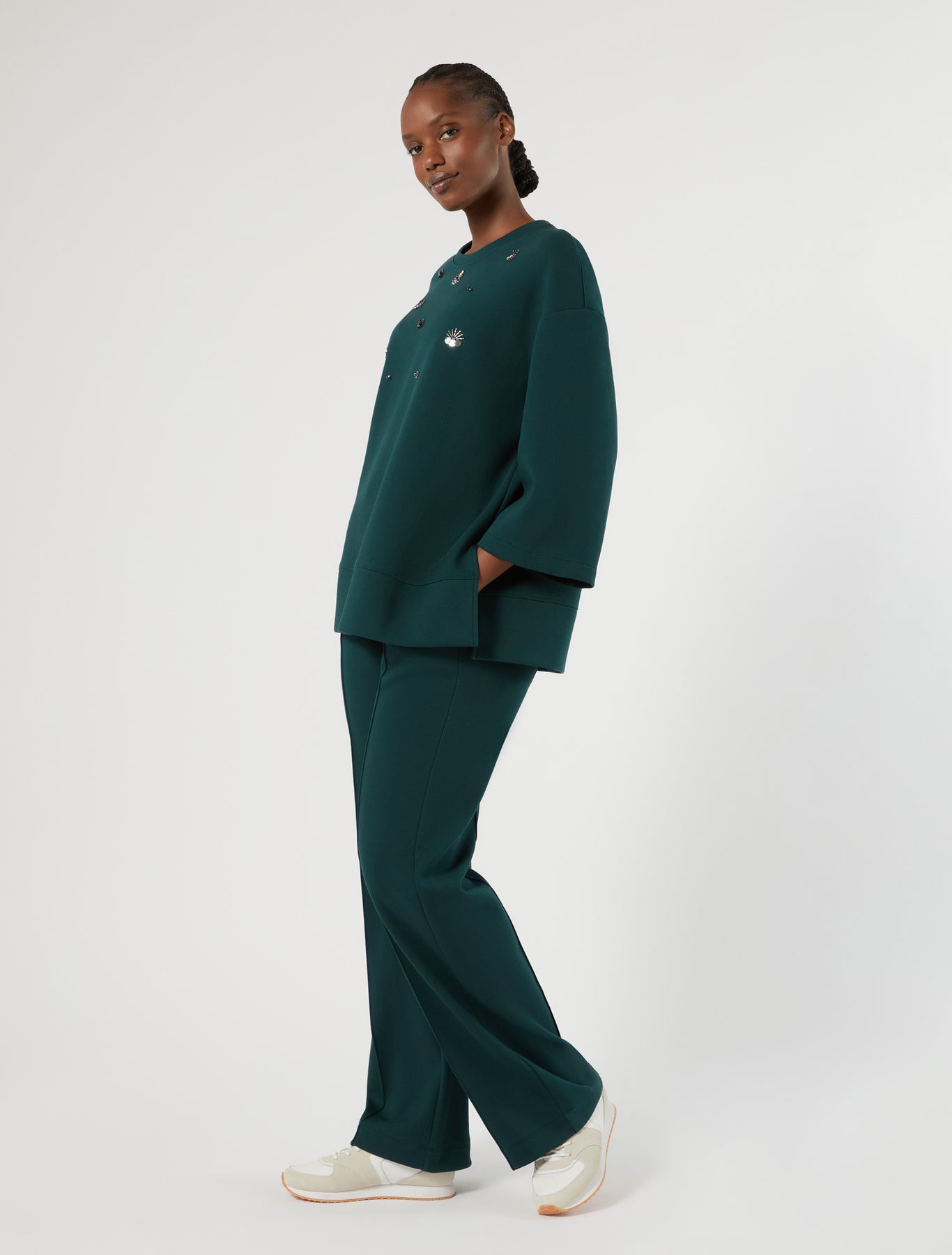 Marina Rinaldi embroidered jersey sweatshirt for woman