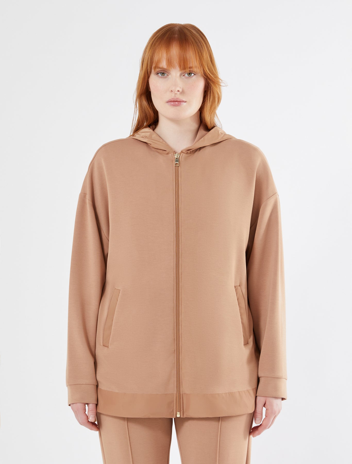 Insert-detail jersey jacket