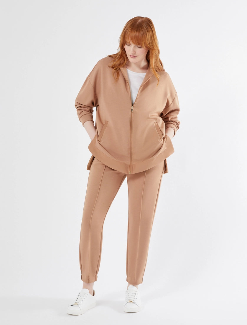 Insert-detail jersey jacket