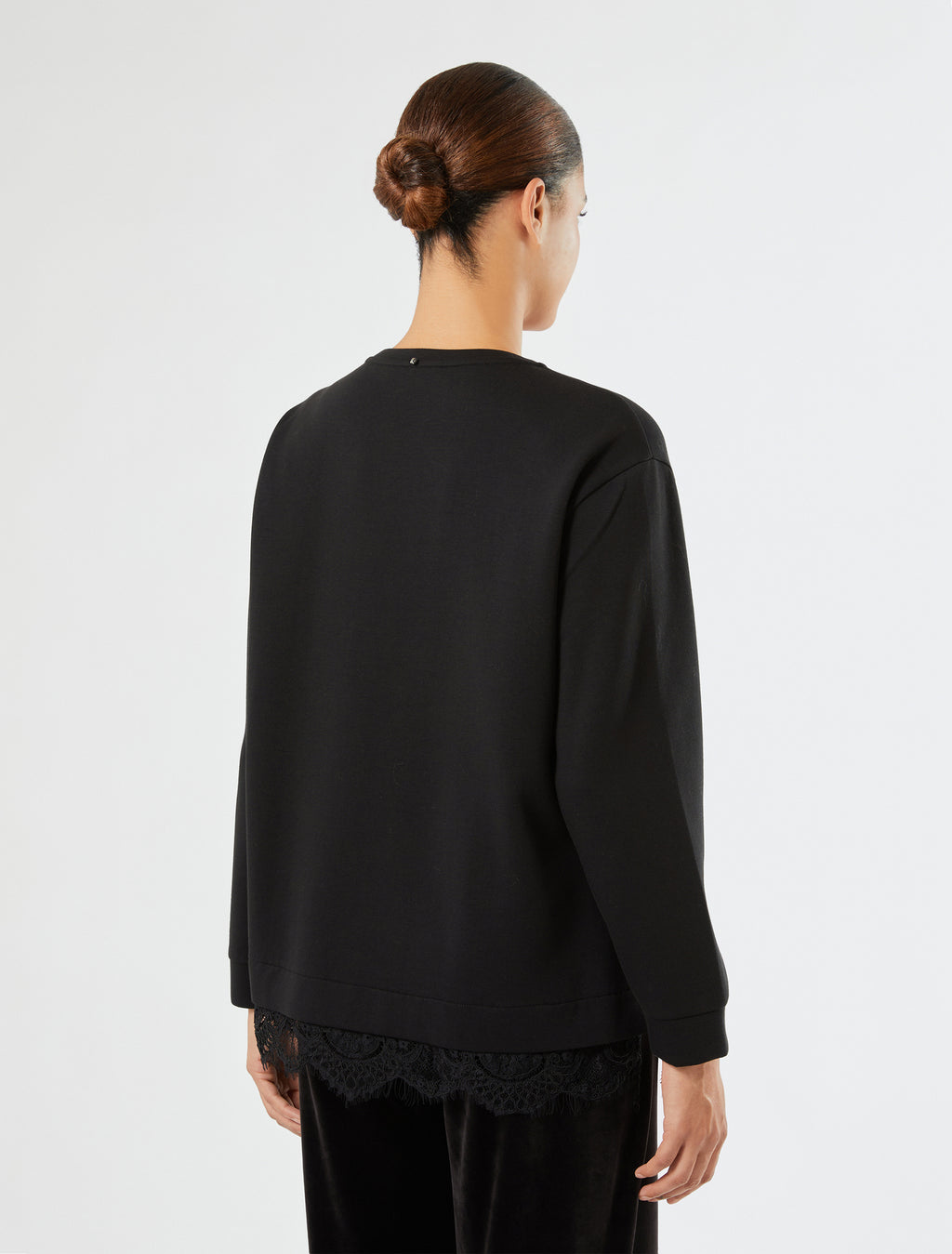 Marina Rinaldi lace-trimmed scuba sweatshirt for women