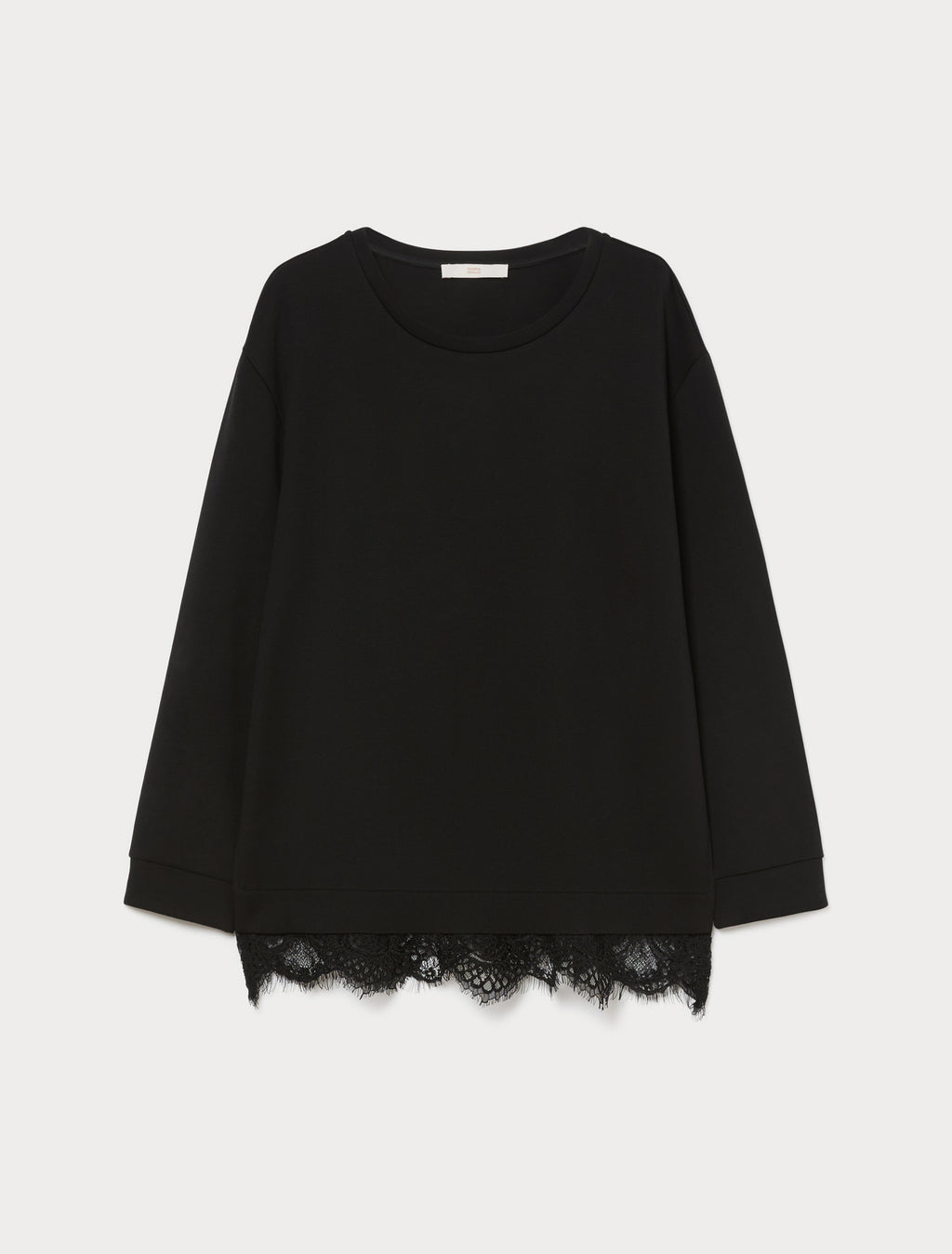 Marina Rinaldi lace-trimmed scuba sweatshirt for women