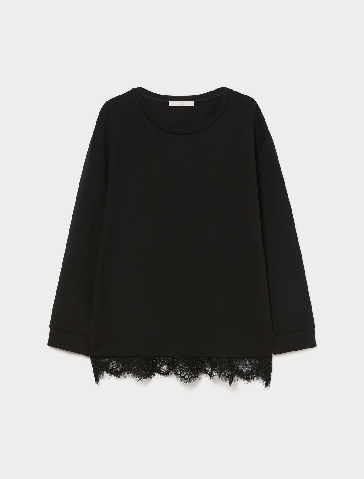 Marina Rinaldi lace-trimmed scuba sweatshirt for women