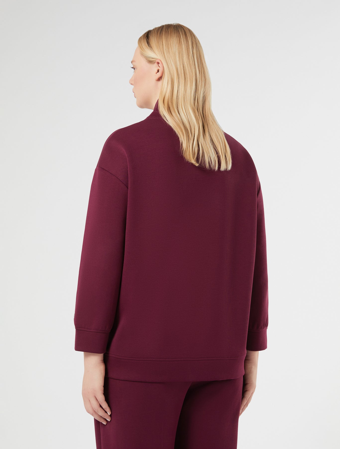 Double-faced jersey sweatshirt, bordeaux | Marina Rinaldi UAE