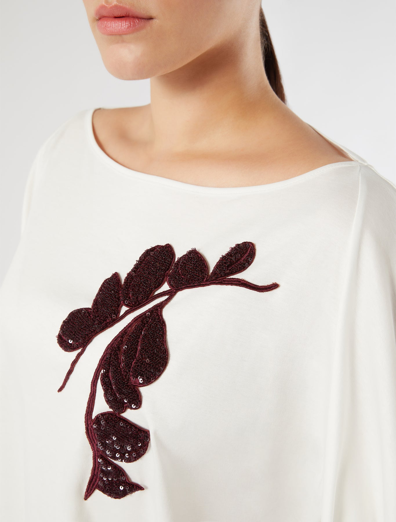 marina rinaldi embroidered jersey t-shirt for woman