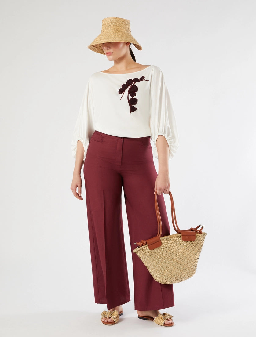 marina rinaldi embroidered jersey t-shirt for woman