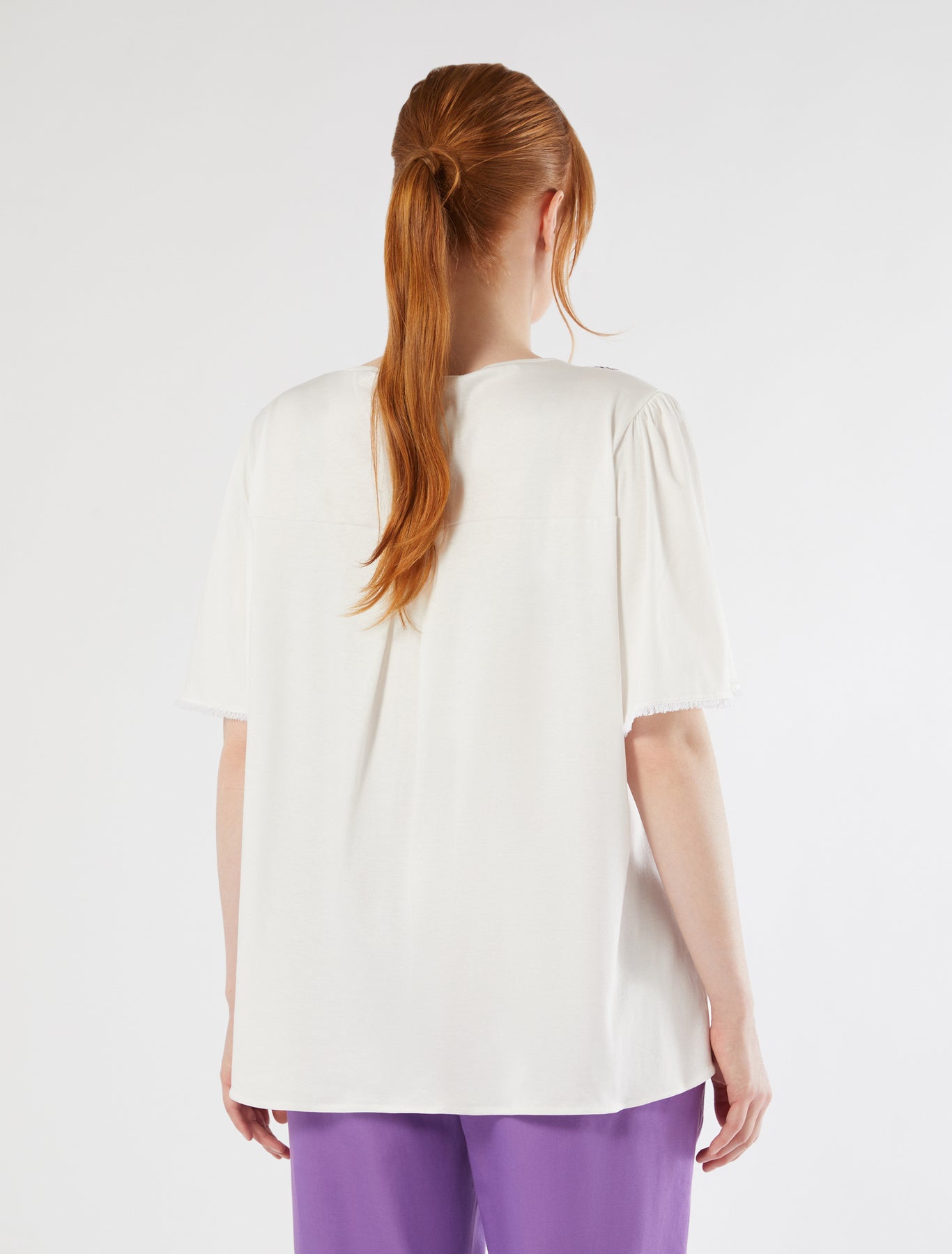 marina rinaldi jersey t-shirt with embroidery for woman