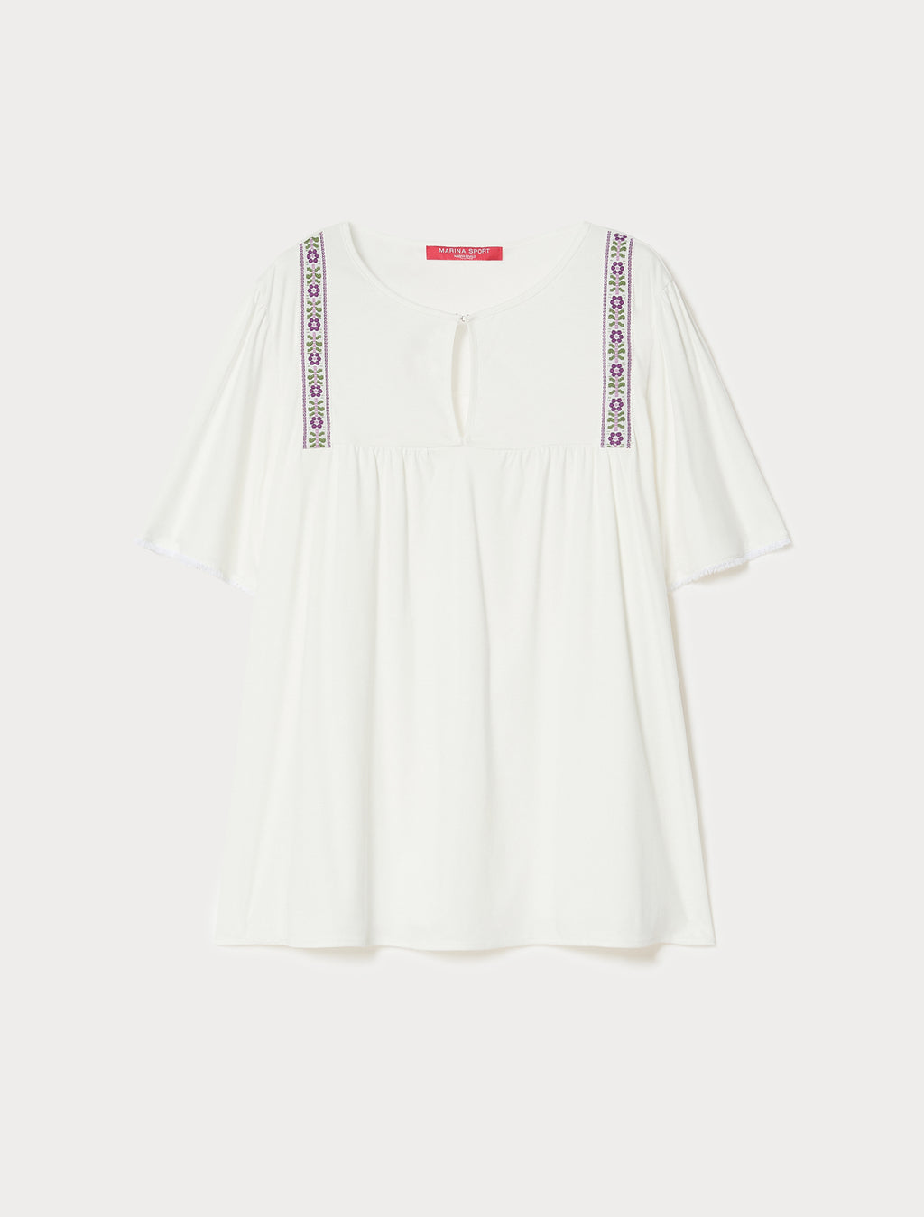 marina rinaldi jersey t-shirt with embroidery for woman
