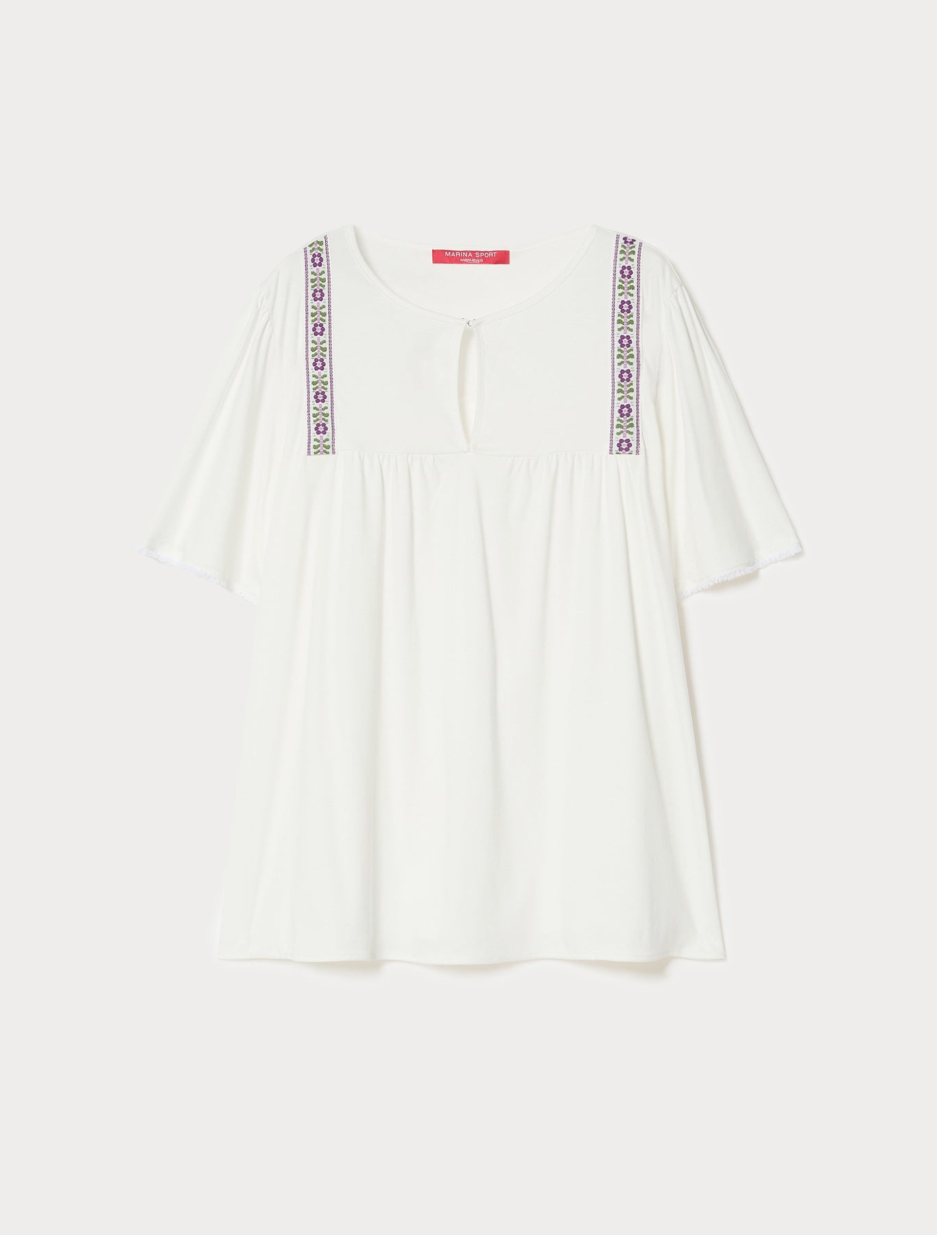 marina rinaldi jersey t-shirt with embroidery for woman