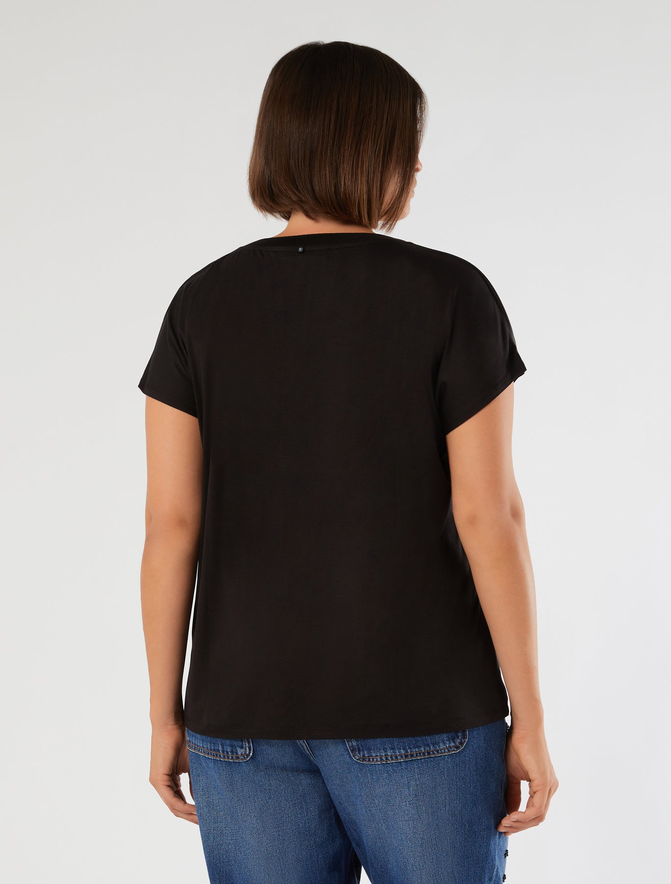 Jersey and satin T-shirt