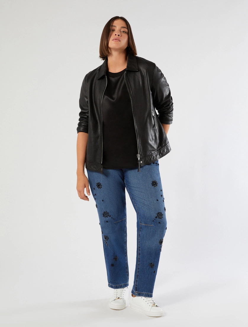 Jersey and satin T-shirt