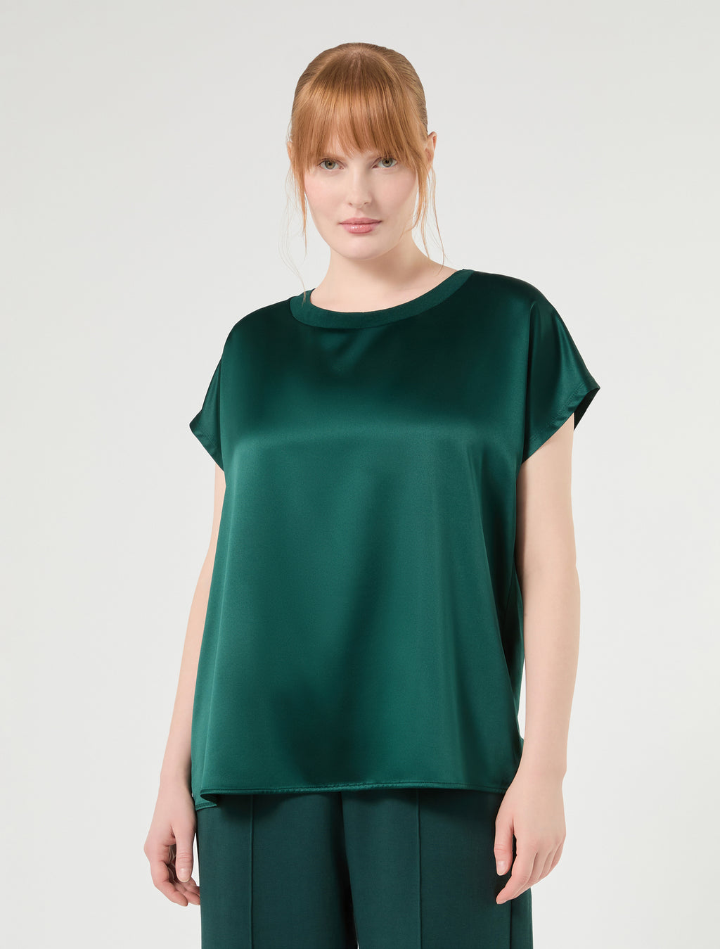 Marina Rinaldi jersey and satin t-shirt for woman