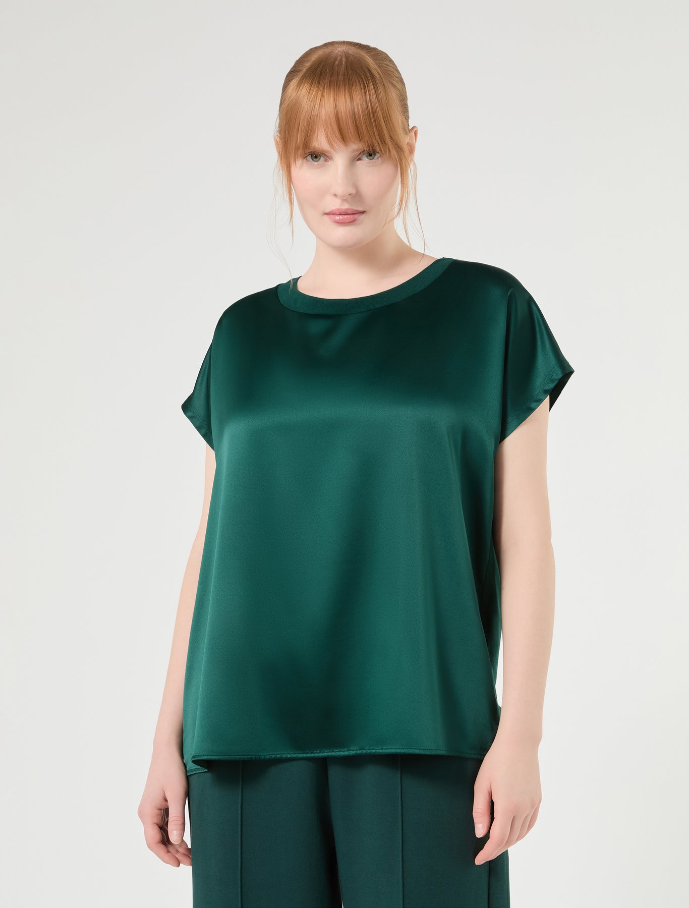 Marina Rinaldi jersey and satin t-shirt for woman