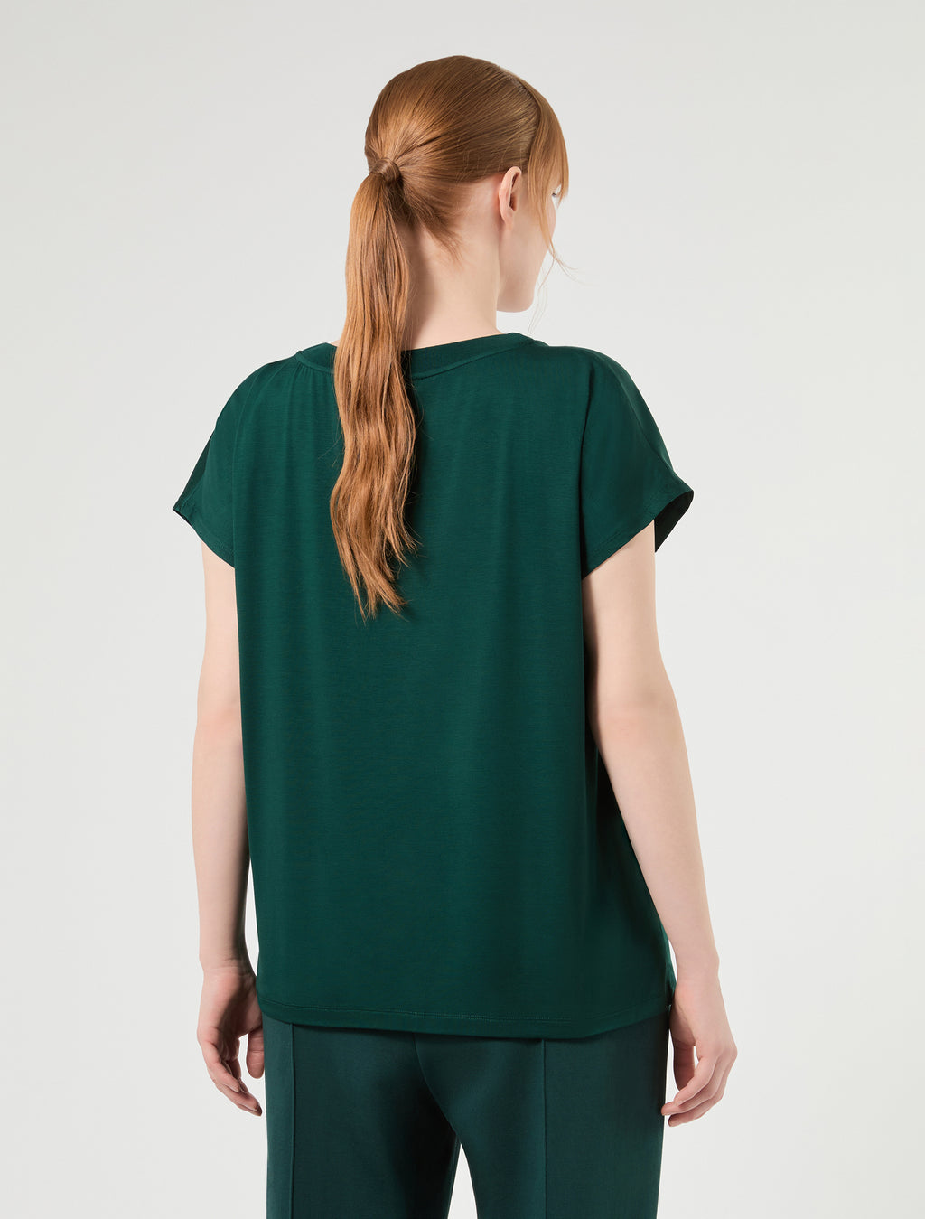 Marina Rinaldi jersey and satin t-shirt for woman