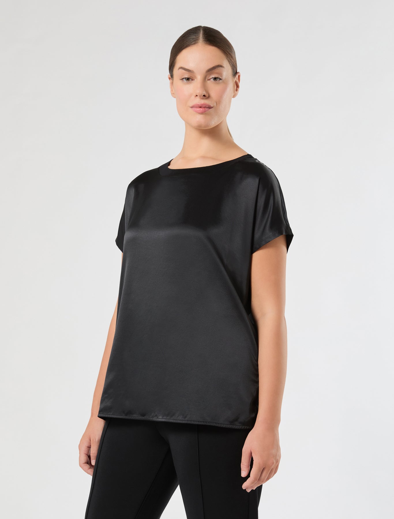 Marina Rinaldi jersey and satin t-shirt for woman