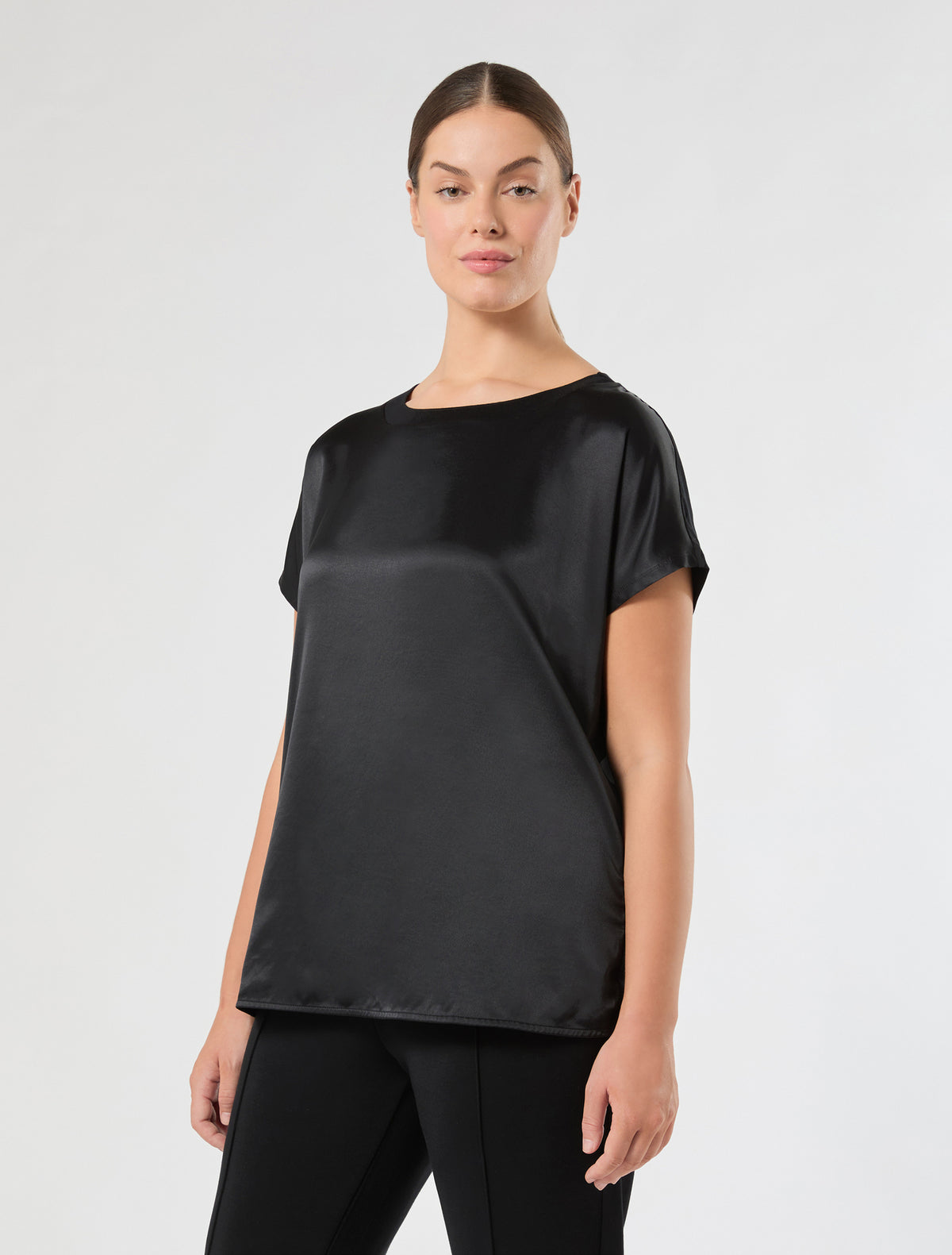Marina Rinaldi jersey and satin t-shirt for woman