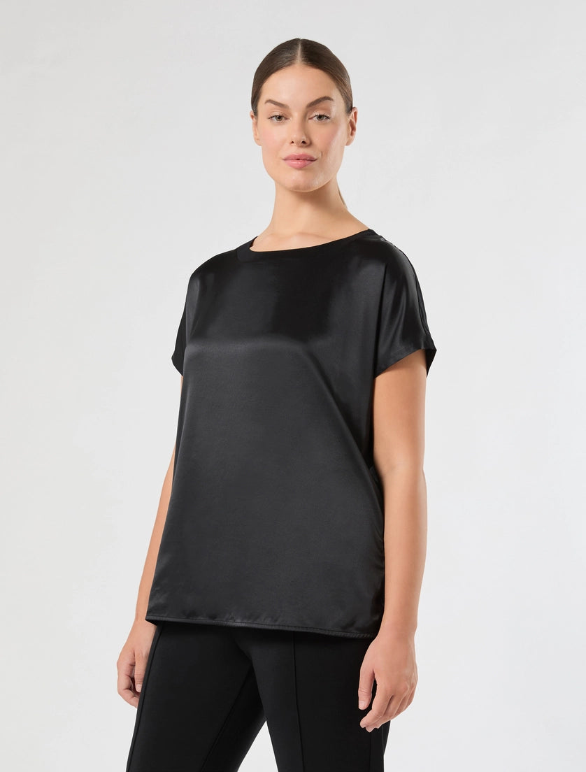 Jersey and satin T-shirt