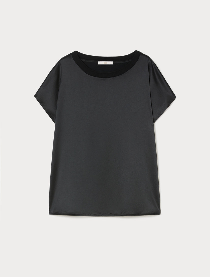 marina rinaldi Jersey and satin T-shirt