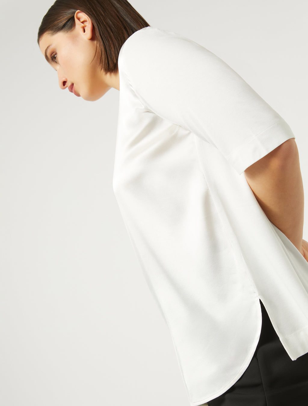 Jersey and satin T-shirt