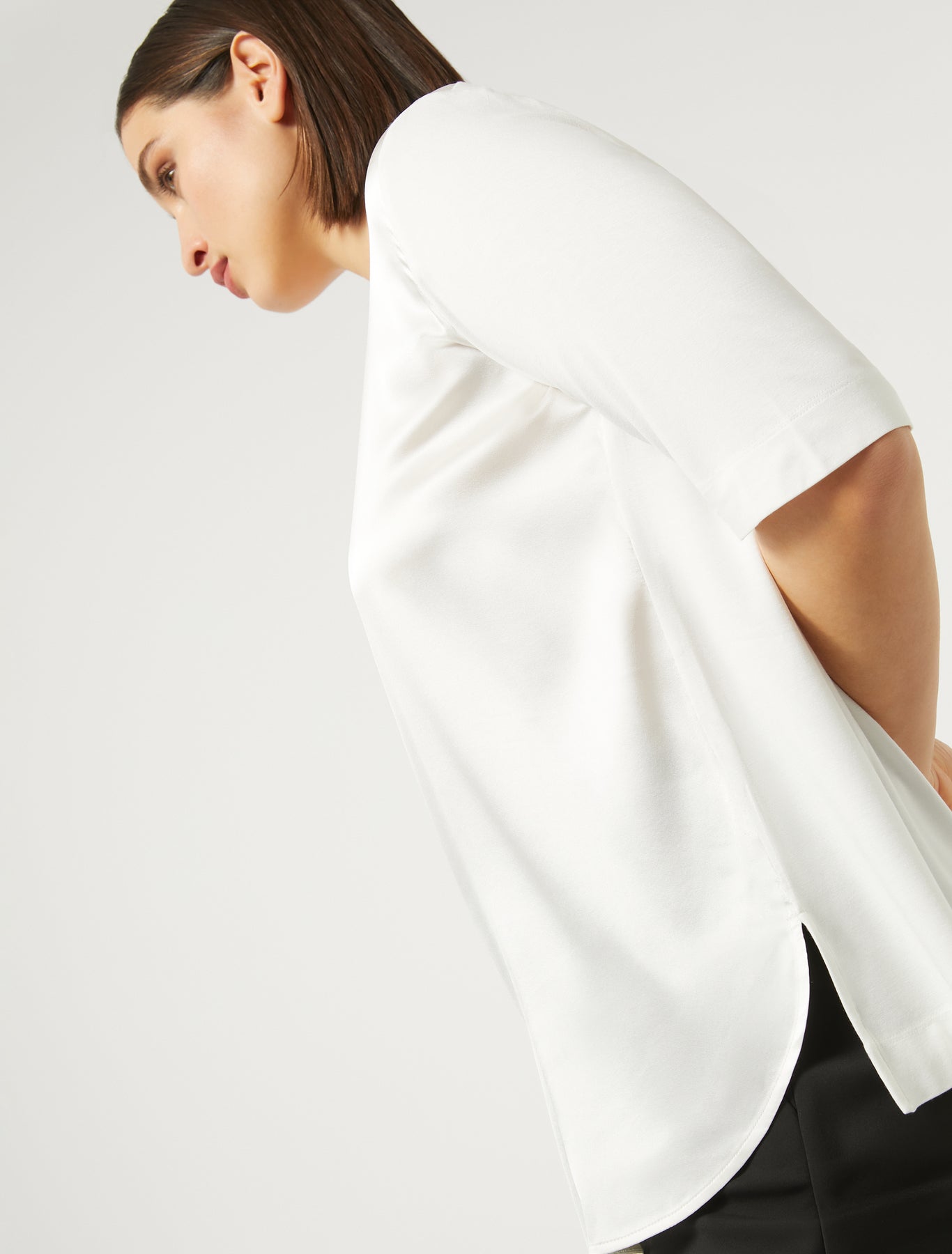 Jersey and satin T-shirt