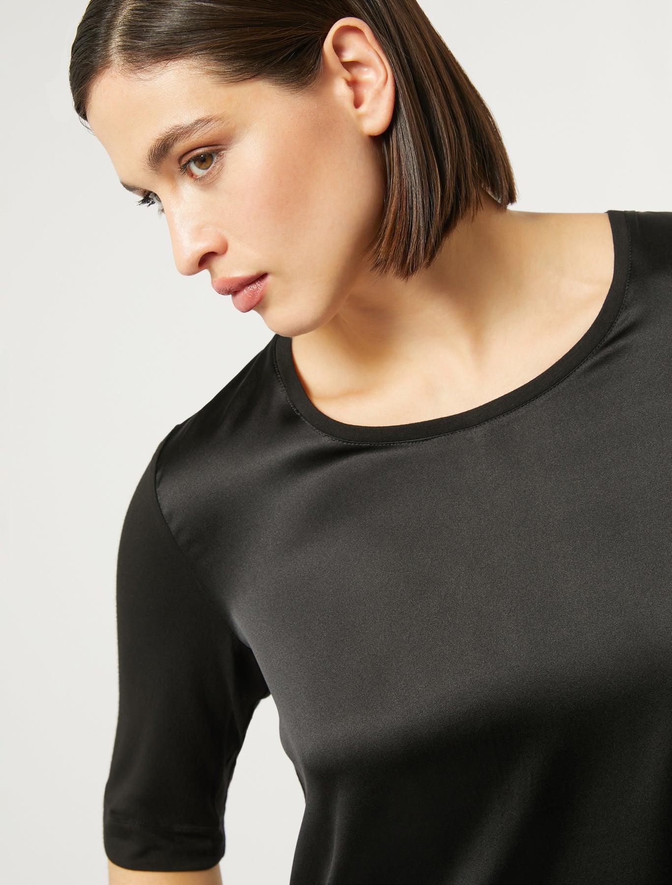 Jersey and satin T-shirt