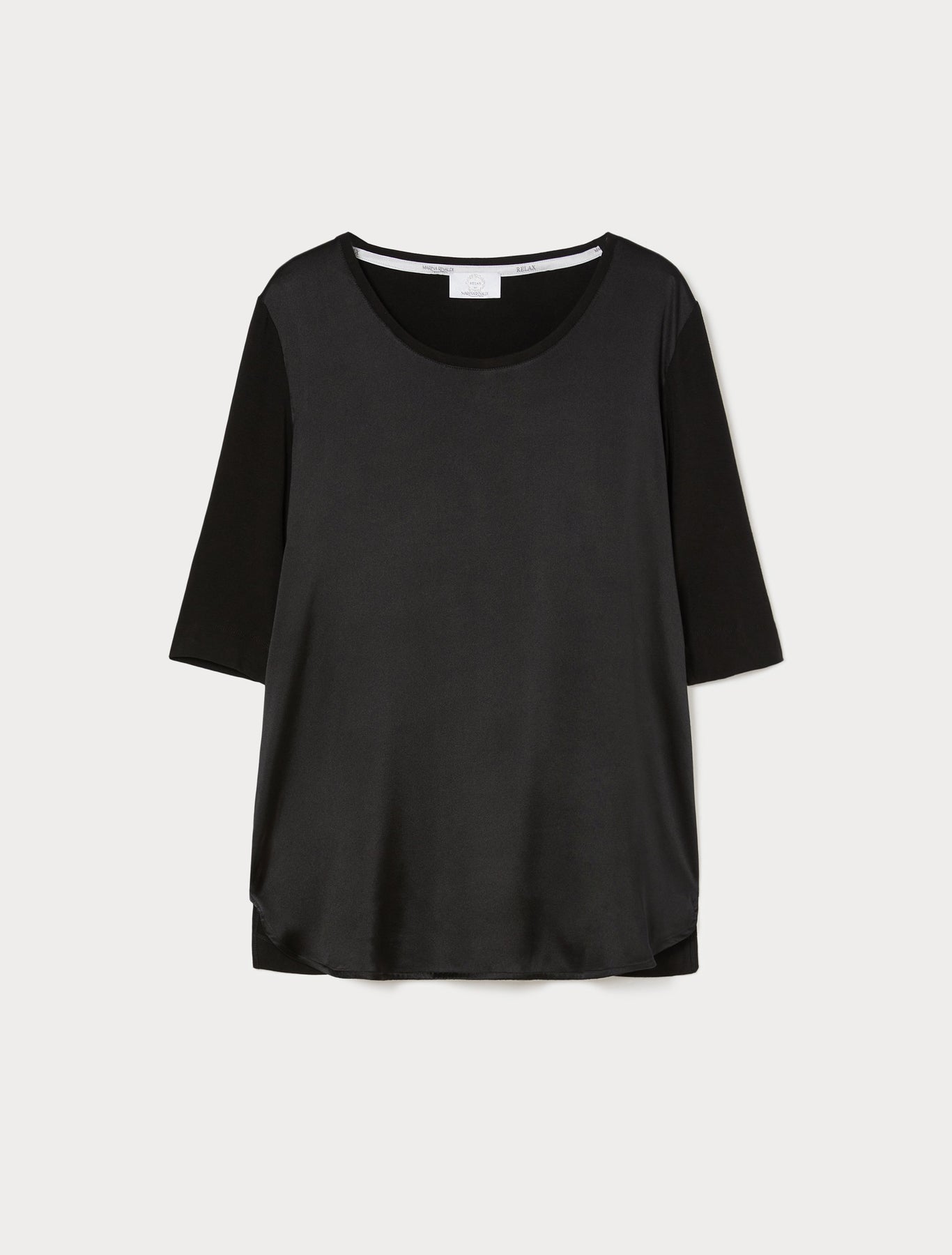 Jersey and satin T-shirt